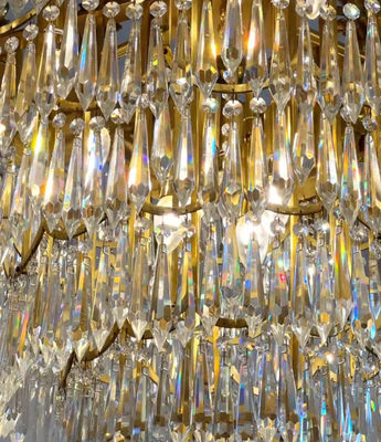 Modern Crystal Large Foyer Chandelier For High Ceilings Europe And America