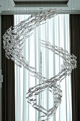 Contemporary Custom Large Hotel Ceiling Decoration Project Handmade Glass Pendant Lamp Chandelier