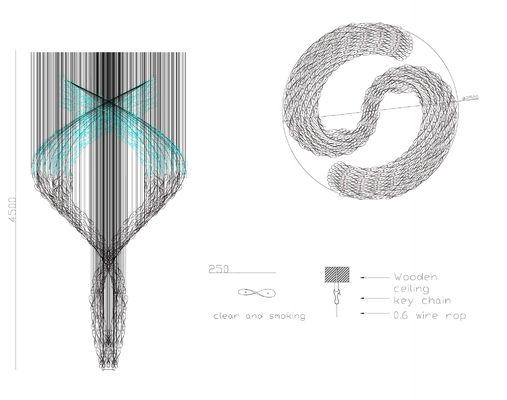 Contemporary Custom Large Hotel Ceiling Decoration Project Handmade Glass Pendant Lamp Chandelier