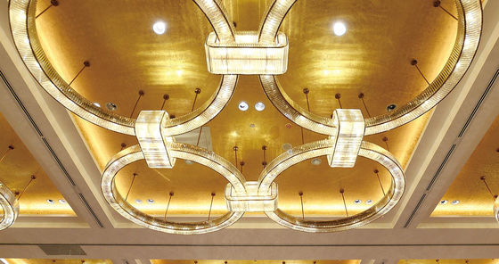 Custom Hotel Large Modern Luxury Ring Chandeliers Pendants Light Lamp Big Lighting Crystal Chandelier Non-standard customized chandelier for hotel lobby