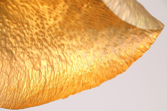 Golden Lotus Leaf Copper Chandelier, Modern Dining Room, Living Room, Handcrafted Hammer Copper Chandelier, Living Room