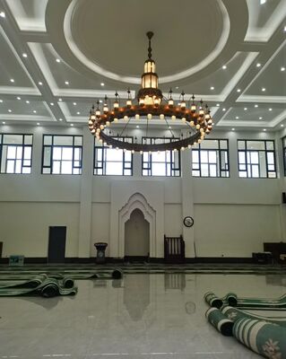 Customization Project Masjid Islamic Chandelier Large Luxury Gold Mosque Lighting Crystal Chandelier for Church
