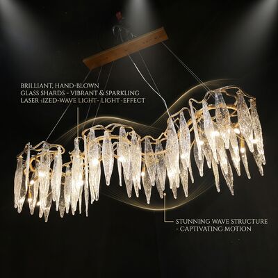 Elegant Hotel Crystal Pendant Chandelier Light Luxury Hanging Fixture Villa Club Lobby Decor