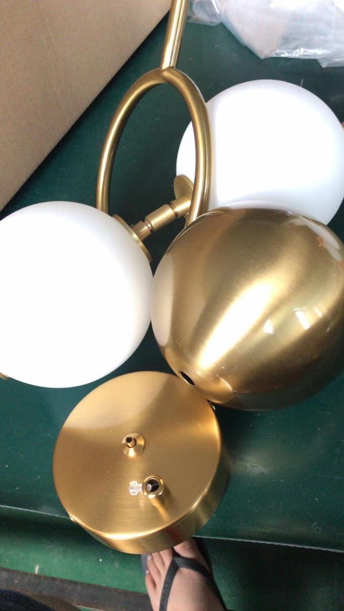 Moderno candelabro d'oro Decorazione domestica camera da letto soggiorno camera da letto LED anello vetro perla lampada appesa 5