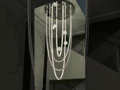 Collana lunga perline di marmo connettore lampada a sospensione perline di preghiera buddista