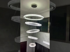 Luce per ciondolo moderna personalizzata a led cristallo anello lampadario