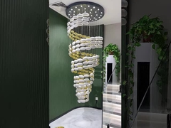 Customized Hotel Lobby Ovale Art lampadario di vetro Extra grandi lampadari