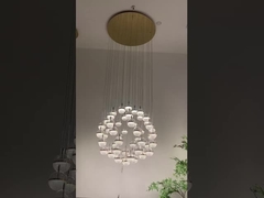 Illuminazione a sfera rotonda lampada pendente a scala moderna cromata acrilica cristallina di sabbia
