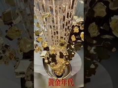 Illuminazione personalizzata Armature di vetro d'arte Gran foyer lampadario OEM ODM