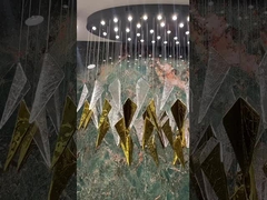 3000K-6500K Temperatura del colore cristallino lampadario LED anello per hotel moderno Lobby scala villa