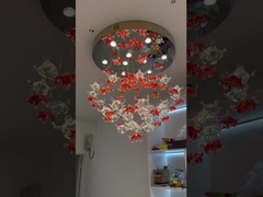 Moderna villa loft appartamento luce delle scale con tre colori cristallino candelabro