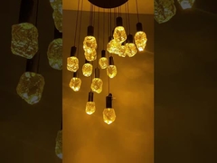 Decorazione alberghiera Scala di cristallo Pendente luce con palla trasparente e corpo di cristallo