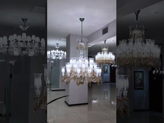 Progetto personalizzato Sala di lusso Banchetto Custom Large Led Art Glass Leaf Shape Chandelier