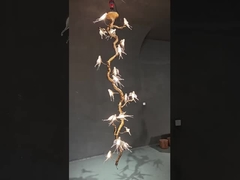 Pendente di vetro a foglia di loto candelabro acrilico per ristoranti creativi Arte decorativa Decorazione d'aria