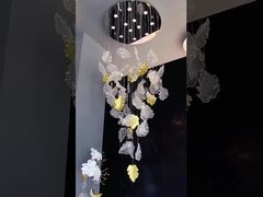 Lampada da terra a scala in vetro per villa duplex rettangolo lungo rettangolo per installazione