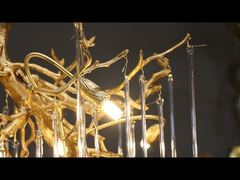 Nuovo lampadario di cristallo di lusso con illuminazione a ramo di rame 2025 per soggiorno e sala da pranzo