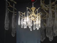 Visualizza H65 Rame Corpo Arte Vetro Foglia d'Acero Lampada a Sospensione Luci Moderne ISO9001 Demo