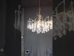 Visualizza Lampadari per il soggiorno Crystal Living Room Lobby Moderni di lusso per l'atrio, luce rotonda a sospensione Demo