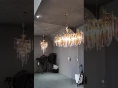 Vedi Perché Scegliere Villa Hotel Gold Crystal Chandelier Pendant Light L52*H33cm AC85V A 265V