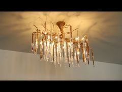 Villa Duplex Scala Soggiorno Creativo Candelabro Custom Vetro Petal Pendente Art Lampada