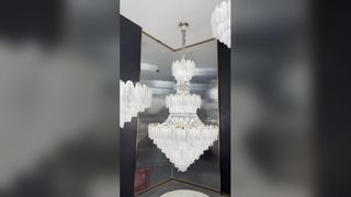 Lampadario in vetro blu navy realizzato a mano in fabbrica con finitura in ottone per soggiorno, sala da pranzo, camera da letto