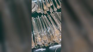 Lampadario a sospensione con nastro di cristallo per scale Lampadario europeo personalizzato LED sospeso spazzolato