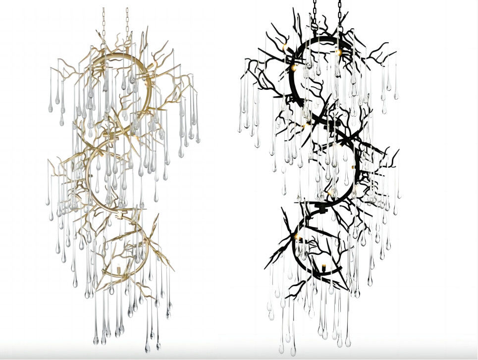 K9 Clear Glass Drop Extra Large Chandeliers Modern Crystal Chandelier G9*12
