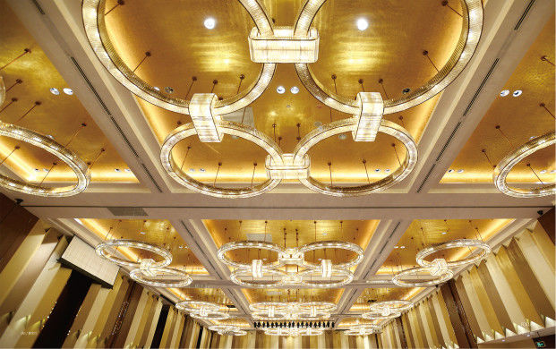 Custom Hotel Large Modern Luxury Ring Chandeliers Pendants Light Lamp Big Lighting Crystal Chandelier Non-standard customized chandelier for hotel lobby