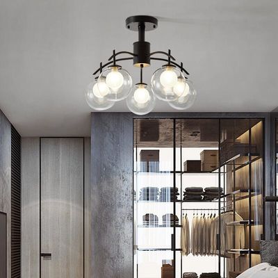 Inossidabile moderno di stile G9 di vetro della palla del pendente del salone semplice del candeliere