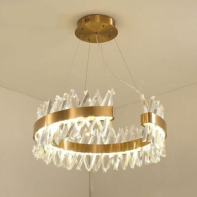 Semi Ellipse Luce di lusso Pendente Luce K9 soffitto Luce cristallino moderno lampadario 4500K 6500K
