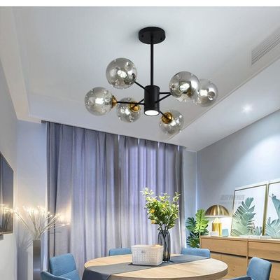 Lampade per ciondolo moderne di vetro affumicato altamente trasparente E27*6W Spotlight D980*H750