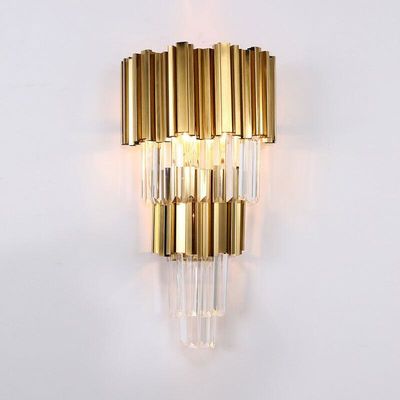 Rivestimento dell'oro di E14*3 E14*2 e Crystal Wall Lamp Sconces 6500K 4000K per la casa all'interno