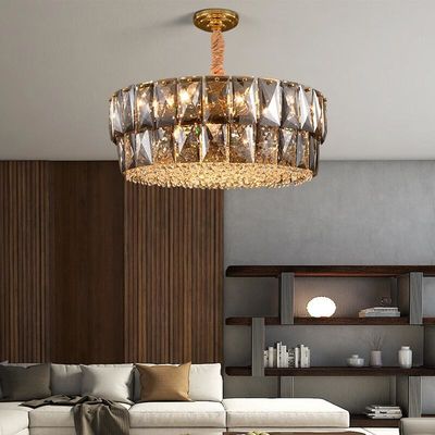 Splenda Crystal Chandelier Smoky Quartz Chandelier fumato K9 intelligente tricolore