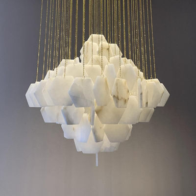 Forma esagonale Marmo soffitto luce Bianco Moderno Pendente luce 3000K