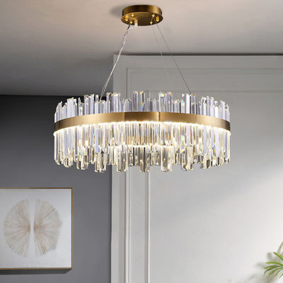 Piatto tricolore del soffitto del metallo di Crystal Ceiling Light Fixture With del candeliere di forma rotonda