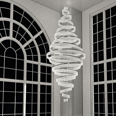 Chassis ingrossato lucidante cristallo grandi candelabri luci 25m2 per scala rotante doppia