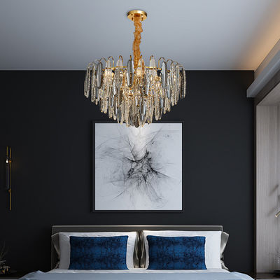 Dimmable intorno alle luci di lusso del pendente ha personalizzato Crystal Smoke Grey Pendant Light inossidabile
