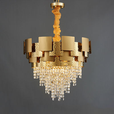 Luci di lusso 6m2 del pendente dell'oro dei cristalli di vetro di titanio del candeliere a 25m2