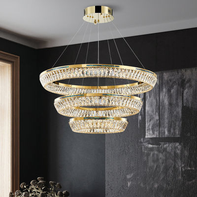 3000K a 6500K Tre anelli di cristallo candelabro commerciale fonte LED K9 cristallo