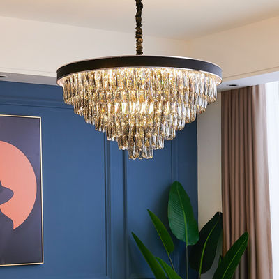candeliere moderno di 2700k 6500k Smokey Grey Pendant Light Round Crystal grande