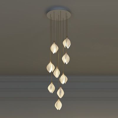 Luce ceramica 85V del pendente del fiore di multi dimensione della plafoniera del pendente del petalo G9 a 265V