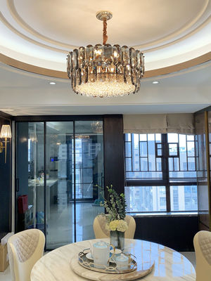 E14 Collante grigio affumicato Luce a prova di ruggine Moderno cristallo lampadario soffitto luci