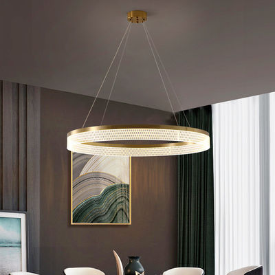 Luce moderna tricolore del pendente di Ring Chandelier Dimmable Double Ring con paralume acrilico