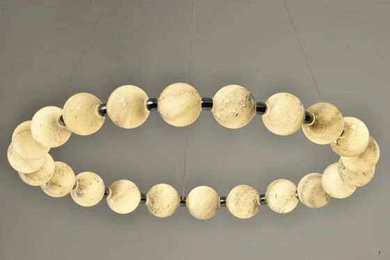 100V a 277V Ring Chandelier Pearl Necklace Chandelier circolare moderno dell'interno