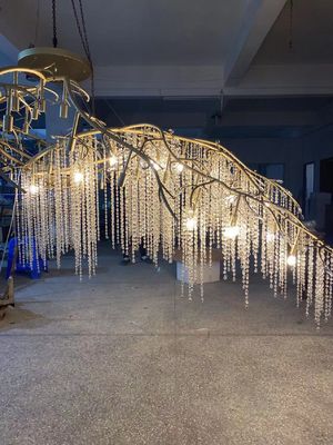 Ingegneria Lampada a sospensione personalizzata Moderna K9 Cristallo goccia di pioggia Extra grandi lampadari
