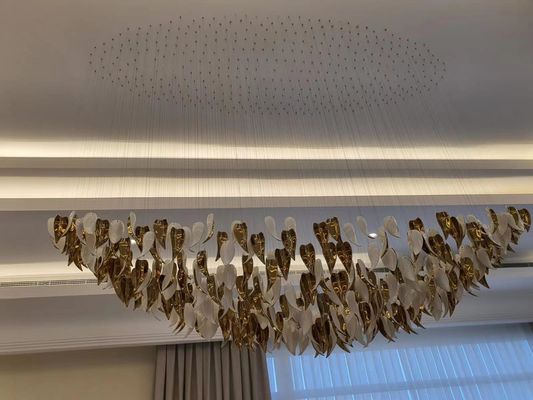 Moda Creatività Forma di foglia Lampada a sospensione personalizzata candelabri extra grandi