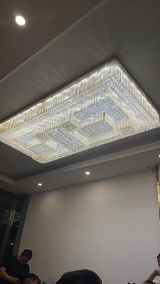 Purezza Crystal Square Customized Pendant Lamp per il salone e l'alto sottotetto