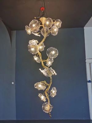 Lampada a sospensione personalizzata da 51W a 60W funghi foglia candelabri moderni verticali extra grandi