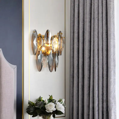 Lato del letto Crystal Chandelier Wall Sconces Lights moderno del salone 25*16*33cm