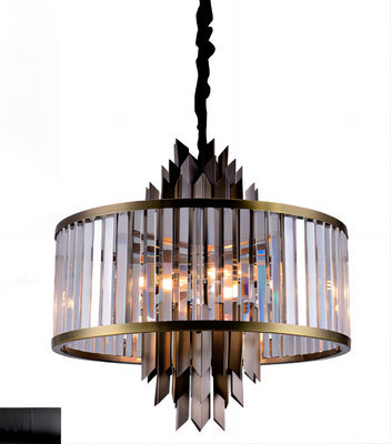 Smokey Gray Round Crystal Chandelier Modern economizzatore d'energia sostiene la personalizzazione